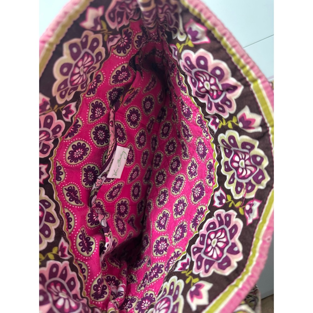 Vera Bradley Raspberry Fizz Quilted Cotton Tote Bag Paisley Floral Pink Purple - Picture 4 of 8
